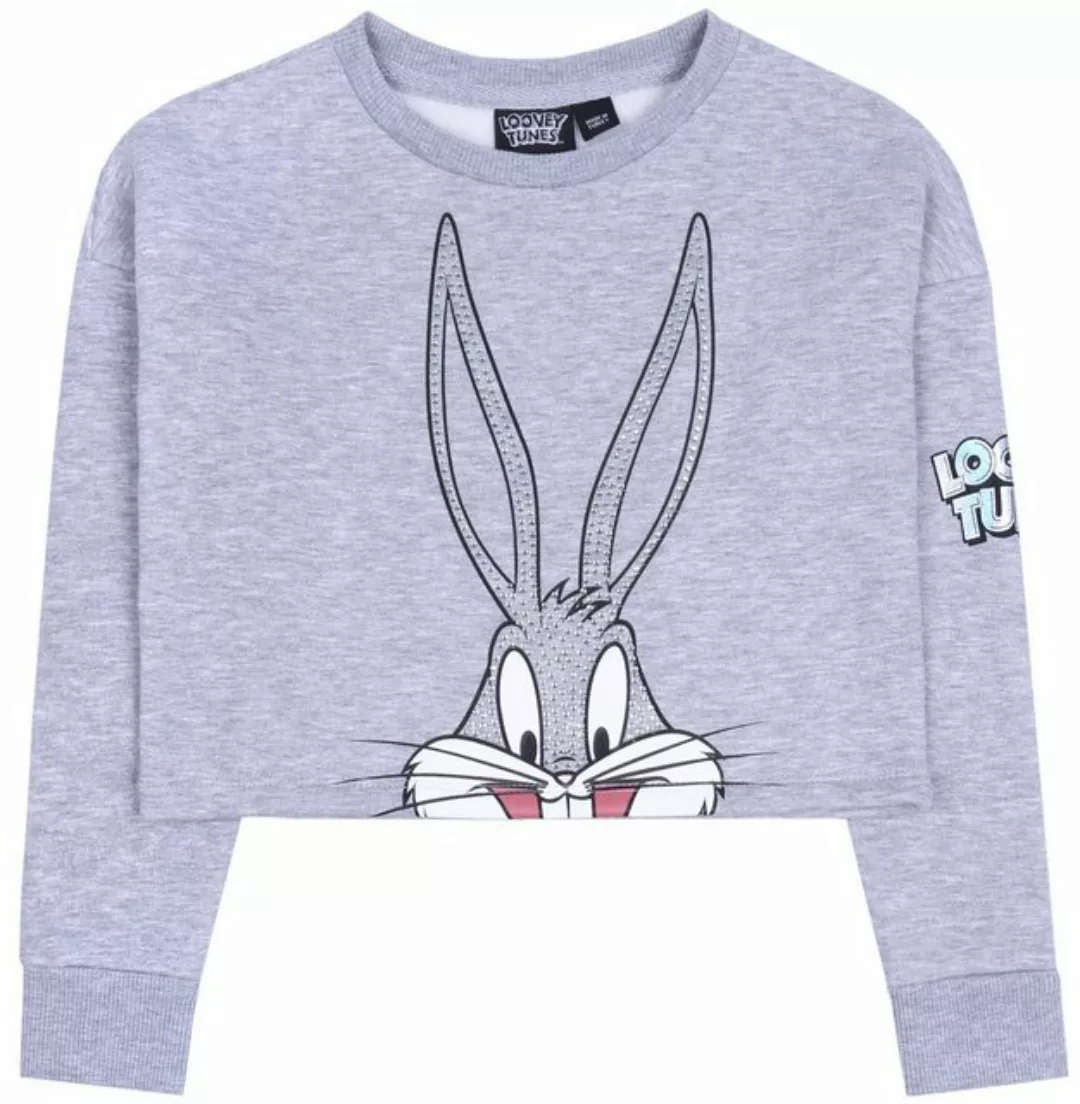 Sarcia.eu Sweatshirt Grauer, kurzer Pullover mit Zirkonen Bugs Bunny 13-14 günstig online kaufen