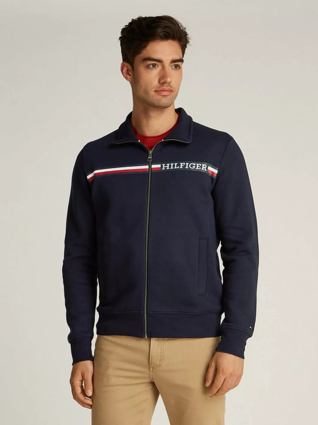 Tommy Hilfiger Sweatjacke CHEST STRIPE ZIP THROUGH günstig online kaufen