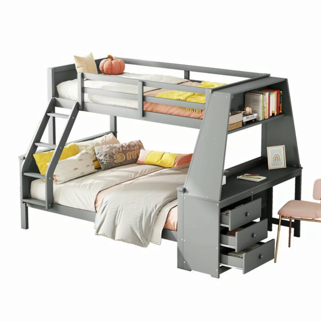 KoDise Etagenbett 90/140×200cm Kinderbett mit Tisch, großer Stauraum, hohes günstig online kaufen