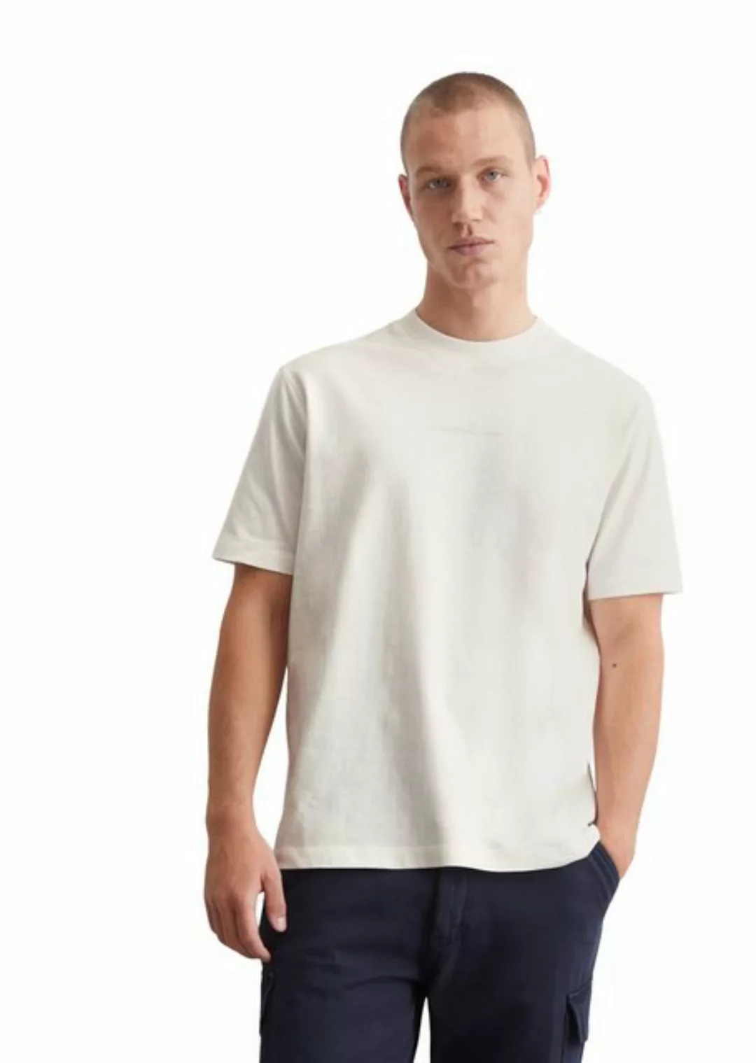 Marc O'Polo DENIM T-Shirt mit gummierten Markenlogo in dynamischer Schreibs günstig online kaufen