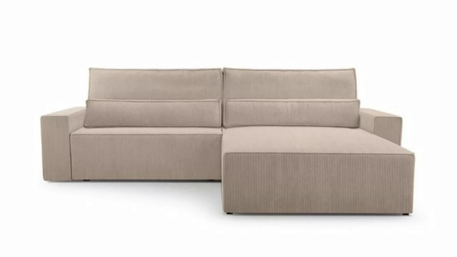 MOEBLO Ecksofa aus Cord DENVER L, Ottomane beidseitig montierbar Couch Cord günstig online kaufen
