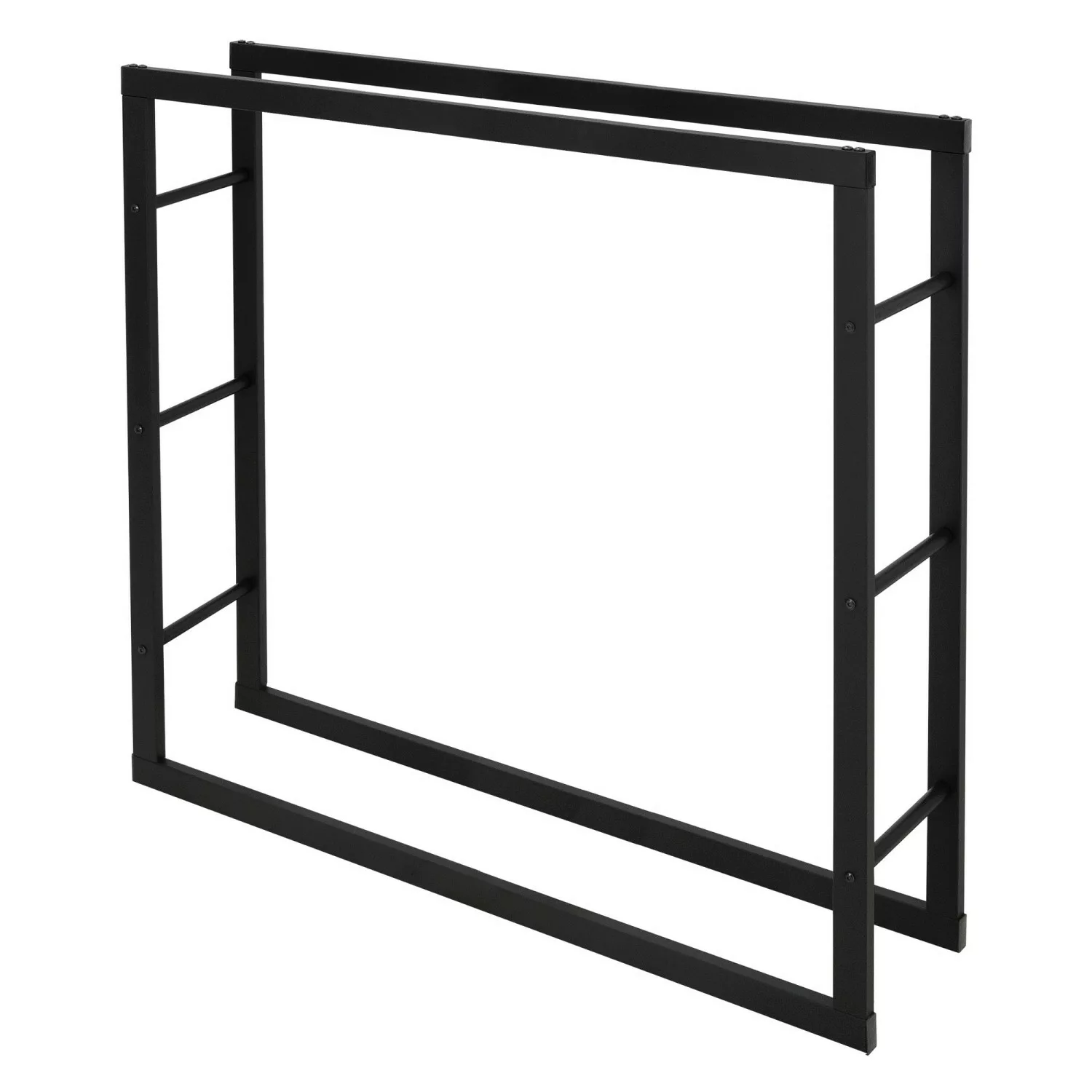 ML-Design Kaminholzregal 100x100x25 cm Rechteckig Schwarz Metall Innen/Auße günstig online kaufen