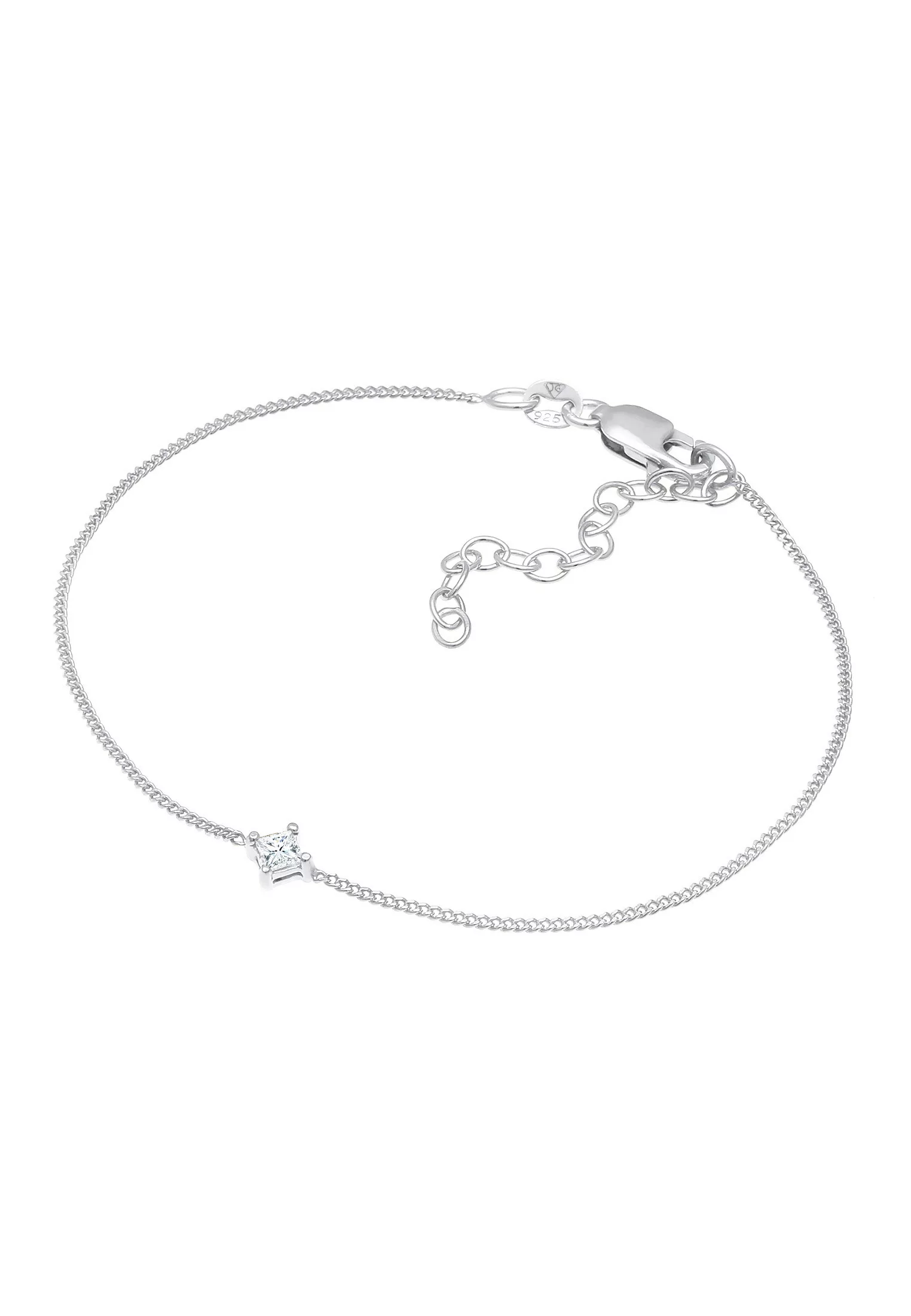 Elli DIAMONDS Armband »Solitär Viereck Diamant (0.1 ct.) 925 Silber« günstig online kaufen