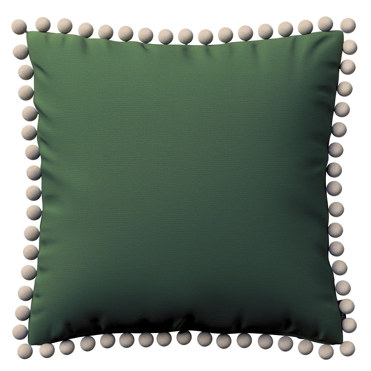 Kissenhülle Wera mit Bommeln, waldgrün, 45 x 45 cm, Cotton Panama (702-06) günstig online kaufen