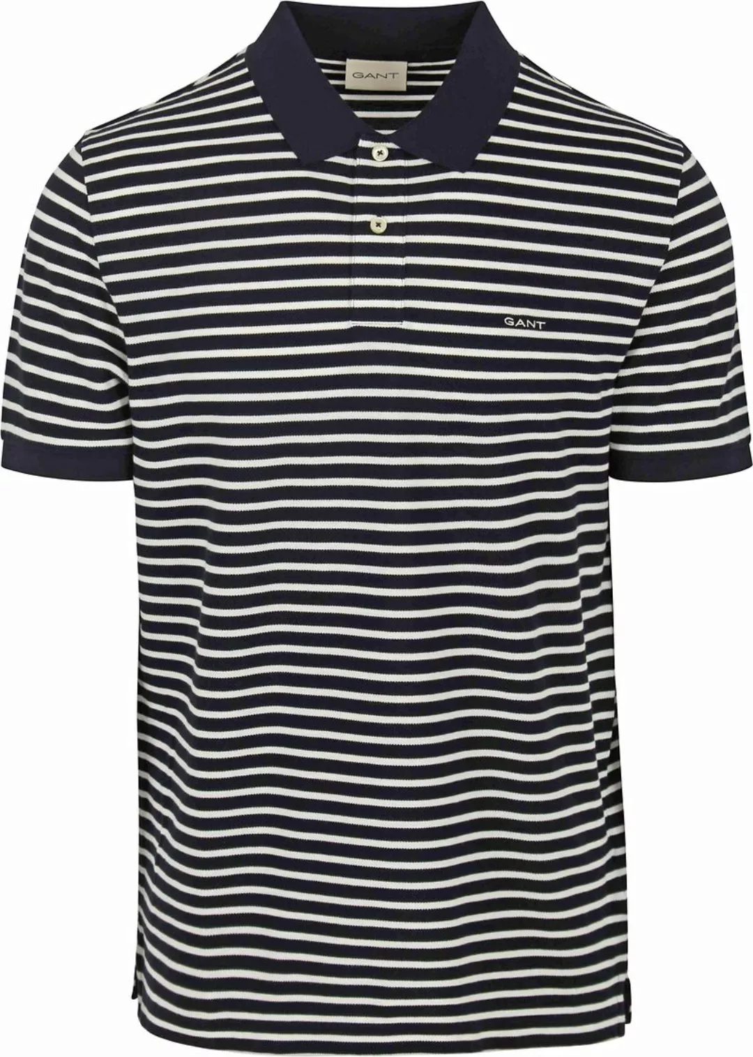 Gant Poloshirt Pique Marineblau gestreift - Größe L günstig online kaufen