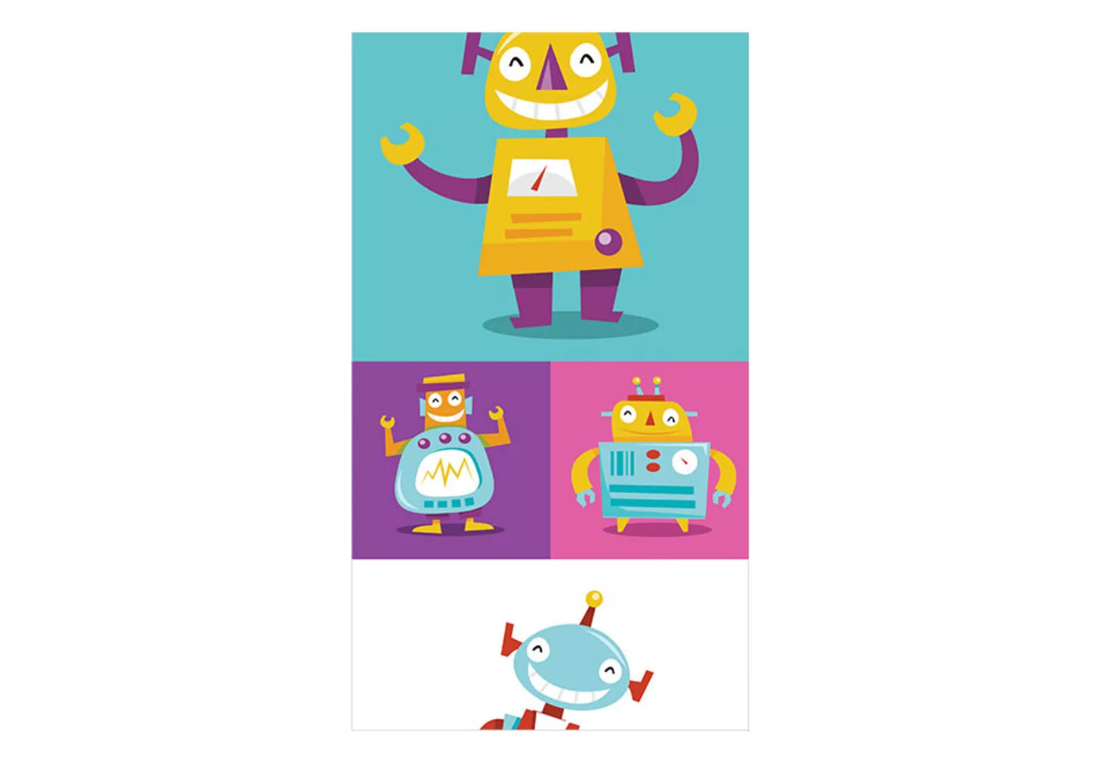 Fototapete - Colorful Robots günstig online kaufen