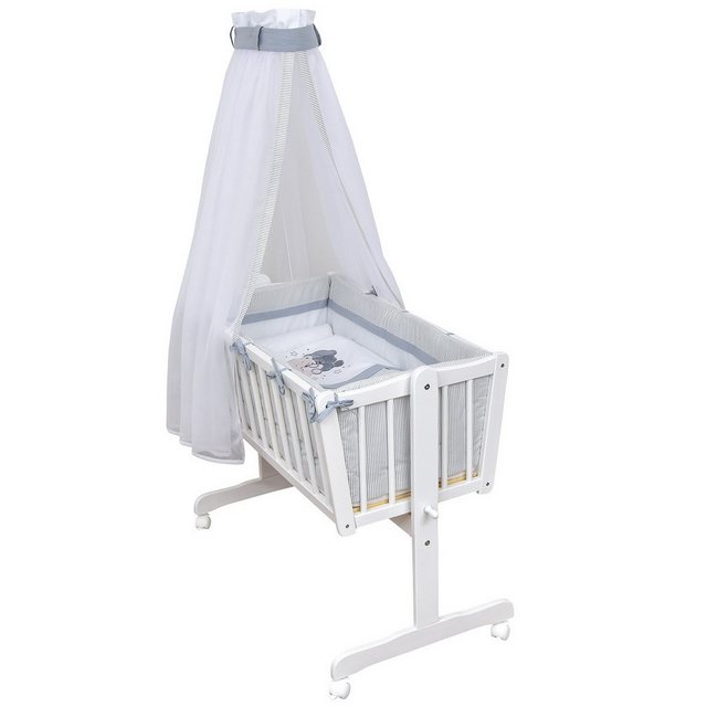 Baby-Delux Stubenbett Babywiege Komplettset, Schaukelwiege Weiß 90x40cm Kom günstig online kaufen