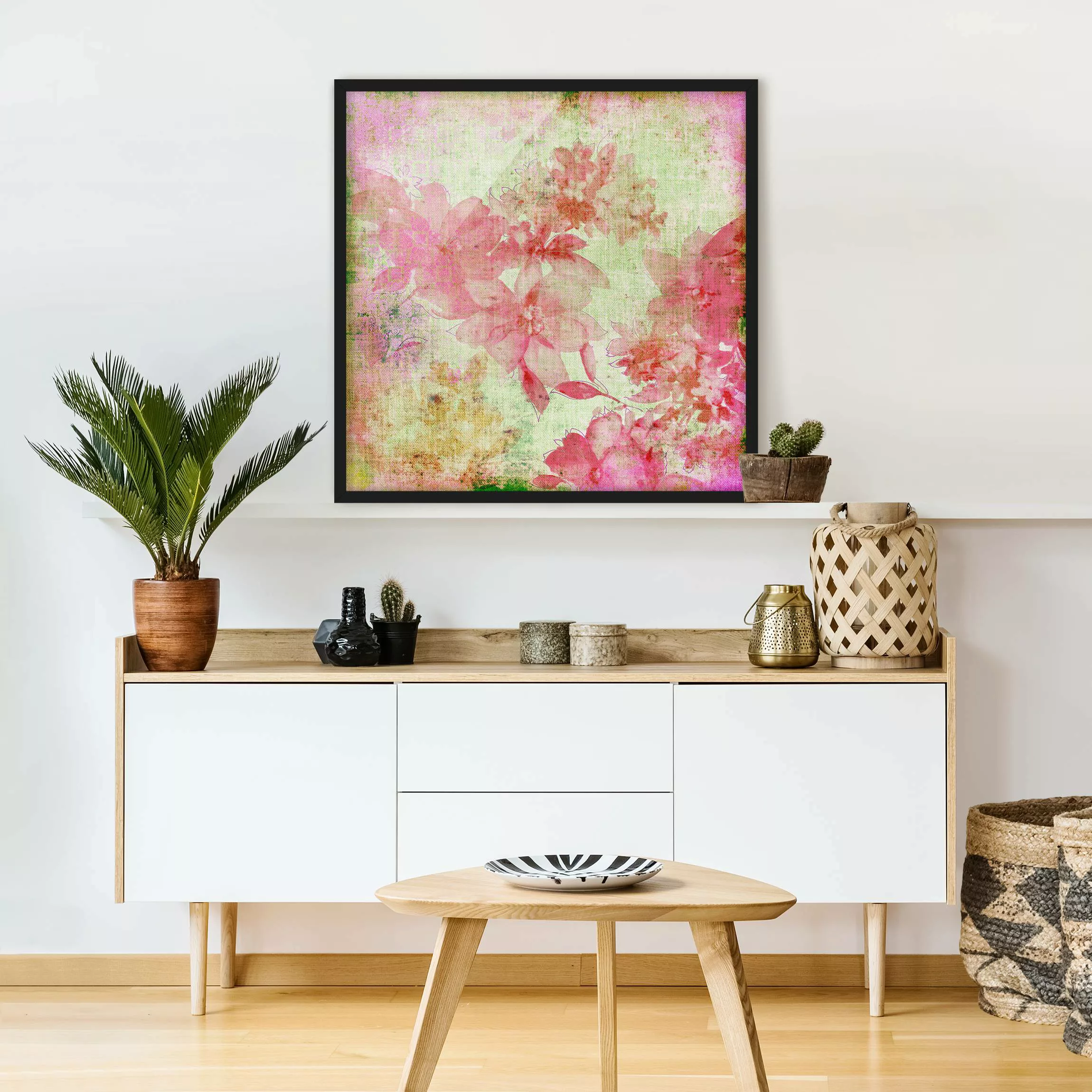 Bild mit Rahmen Blumen - Quadrat Forgotten Beauties II günstig online kaufen