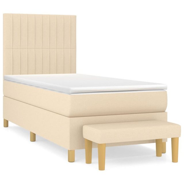 vidaXL Boxspringbett Boxspringbett mit Matratze Creme 80x200 cm Stoff Bett günstig online kaufen