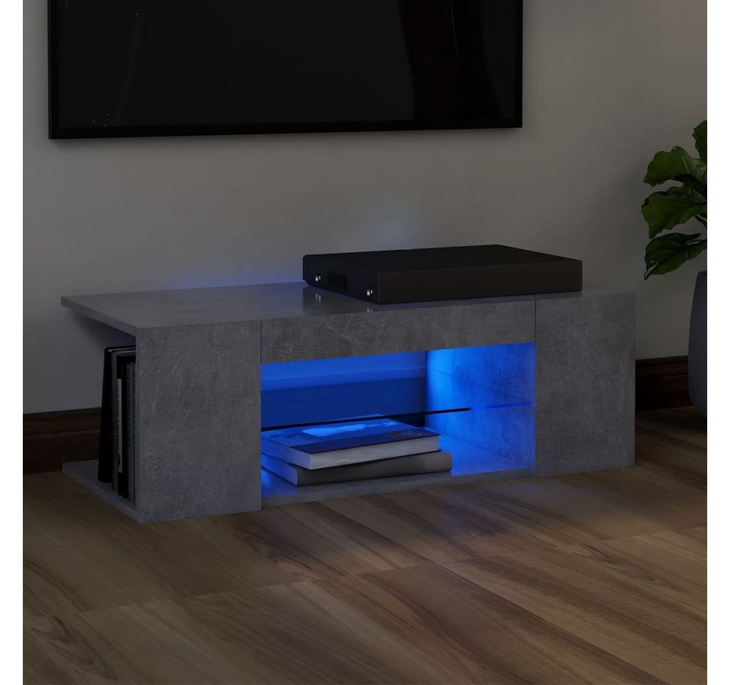 vidaXL TV-Schrank TV-Schrank mit LED Leuchten Betongrau 90x39x30 cm Lowboar günstig online kaufen