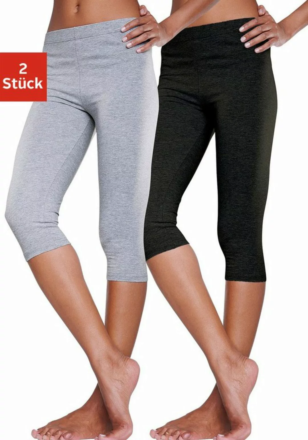 vivance active Caprileggings (2er-Pack) mit Gummibund, Loungewear günstig online kaufen