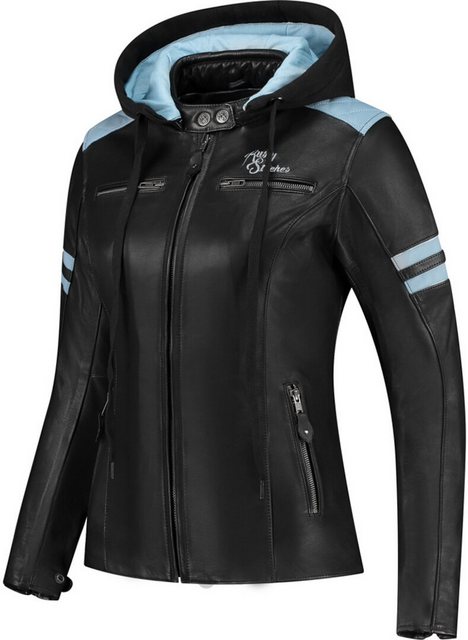 Rusty Stitches Motorradjacke Joyce Hooded V2 Damen Motorrad Lederjacke günstig online kaufen