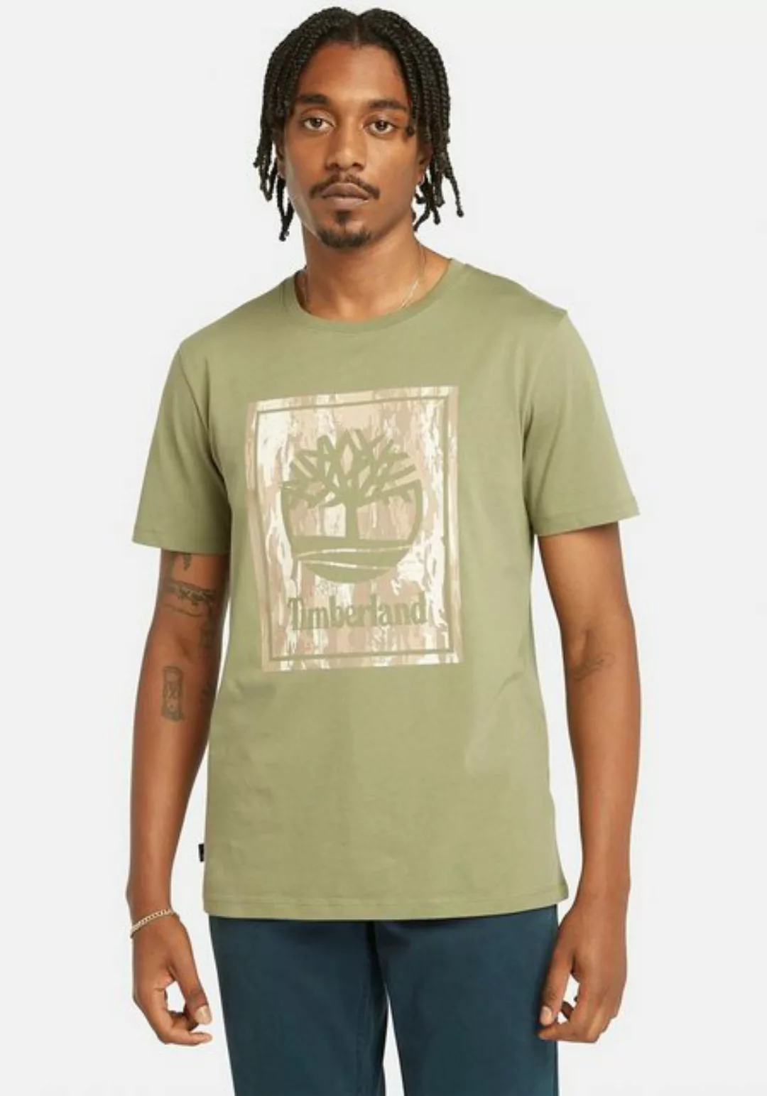 Timberland T-Shirt STACK LOGO Camo Short Sleeve Tee in großen Größen günstig online kaufen