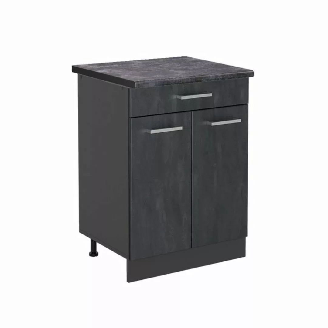 Vicco Unterschrank R-Line, Schwarz Beton/Anthrazit, 80 cm AP Anthrazit günstig online kaufen