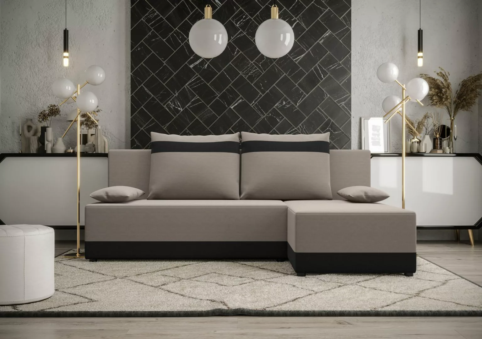 ALTDECOR Ecksofa TOLEDI, Couch mit Schlaffunktion, Wohnzimmer - Wohnlandsch günstig online kaufen