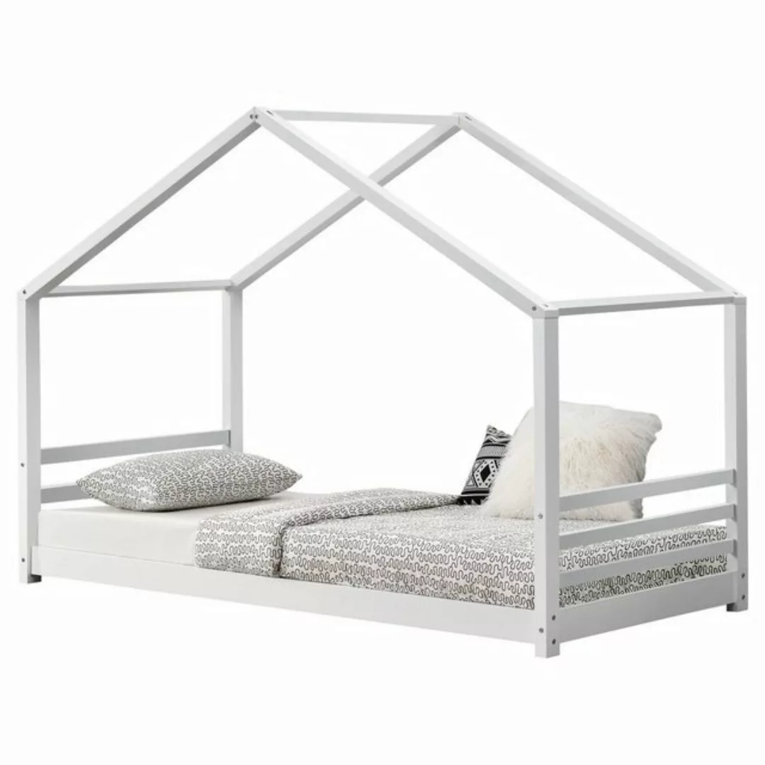 en.casa Kinderbett 90 x 200 cm Haus Holz Weiß Bettenhaus Hausbett Kinder Be günstig online kaufen