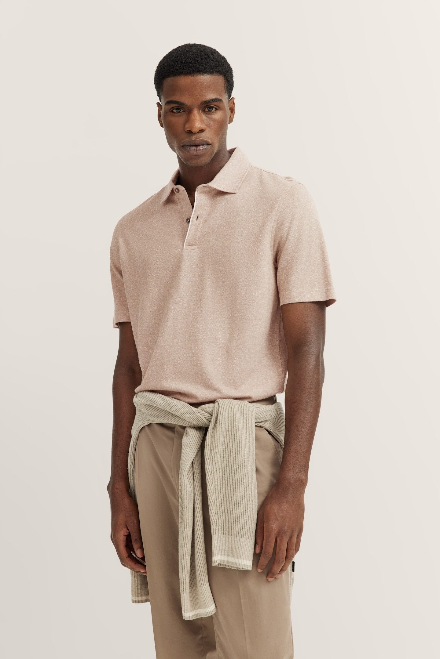 bugatti Poloshirt, aus Baumwoll-Leinen-Mischung günstig online kaufen
