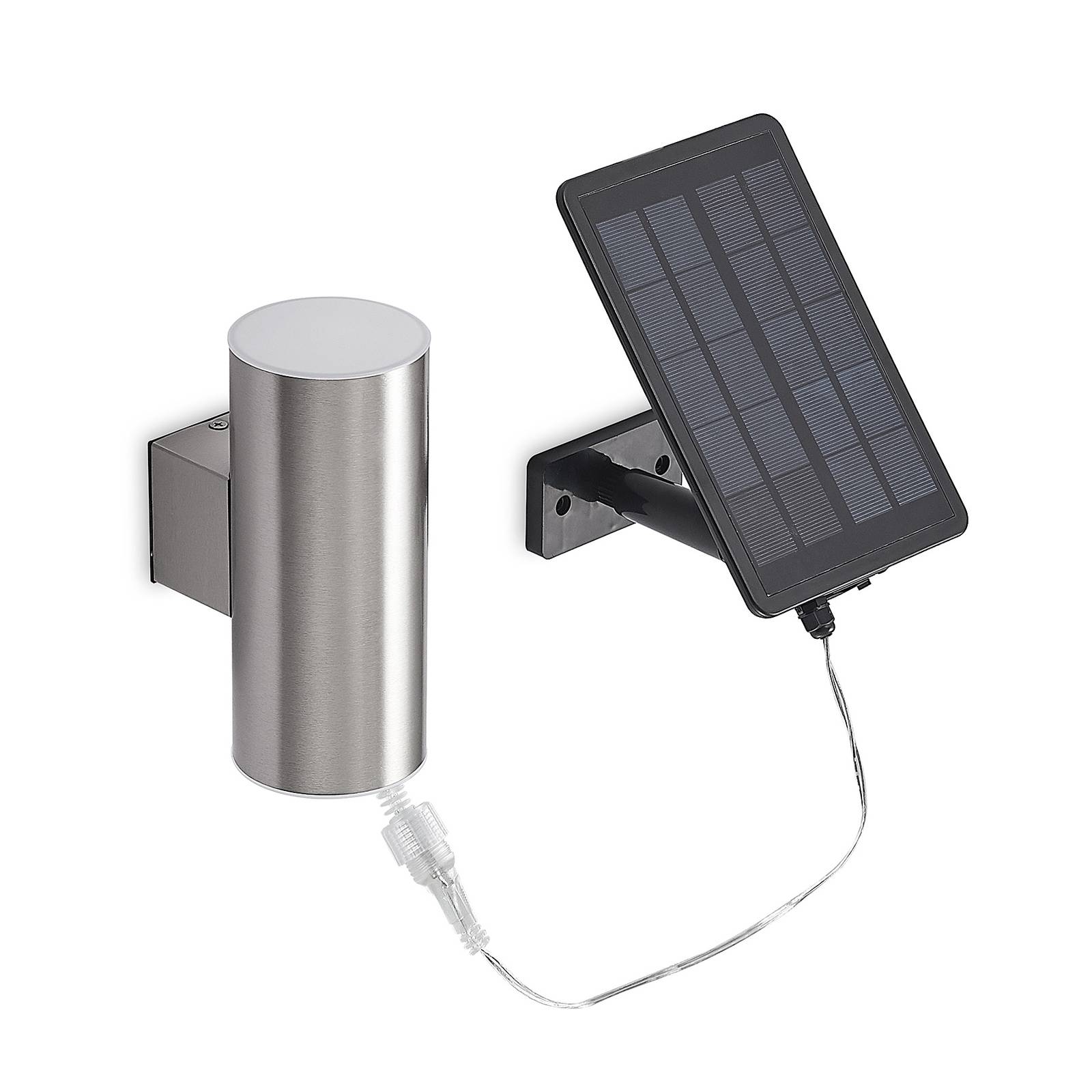 Lindby Maurun LED-Solarwandleuchte, silber günstig online kaufen