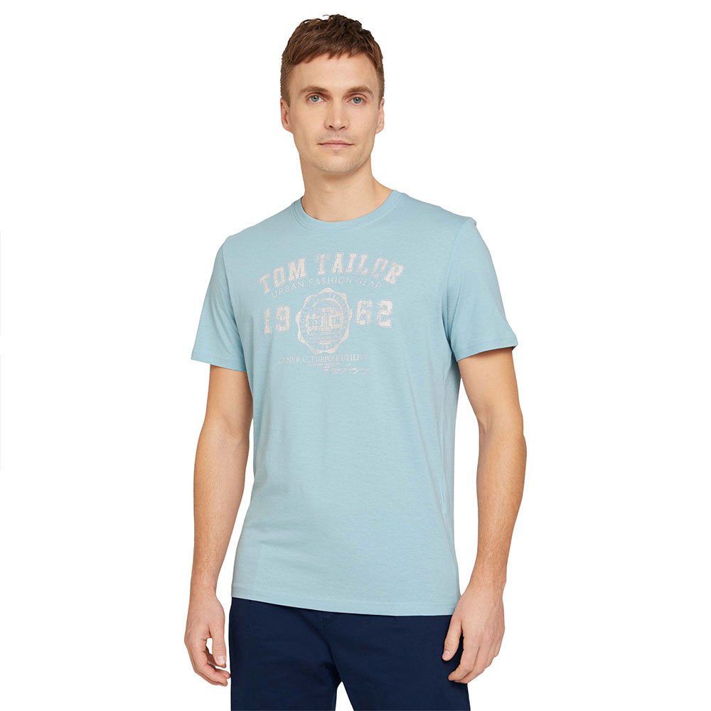 Tom Tailor Logo Kurzärmeliges T-shirt XL Calm Cloud Blue günstig online kaufen