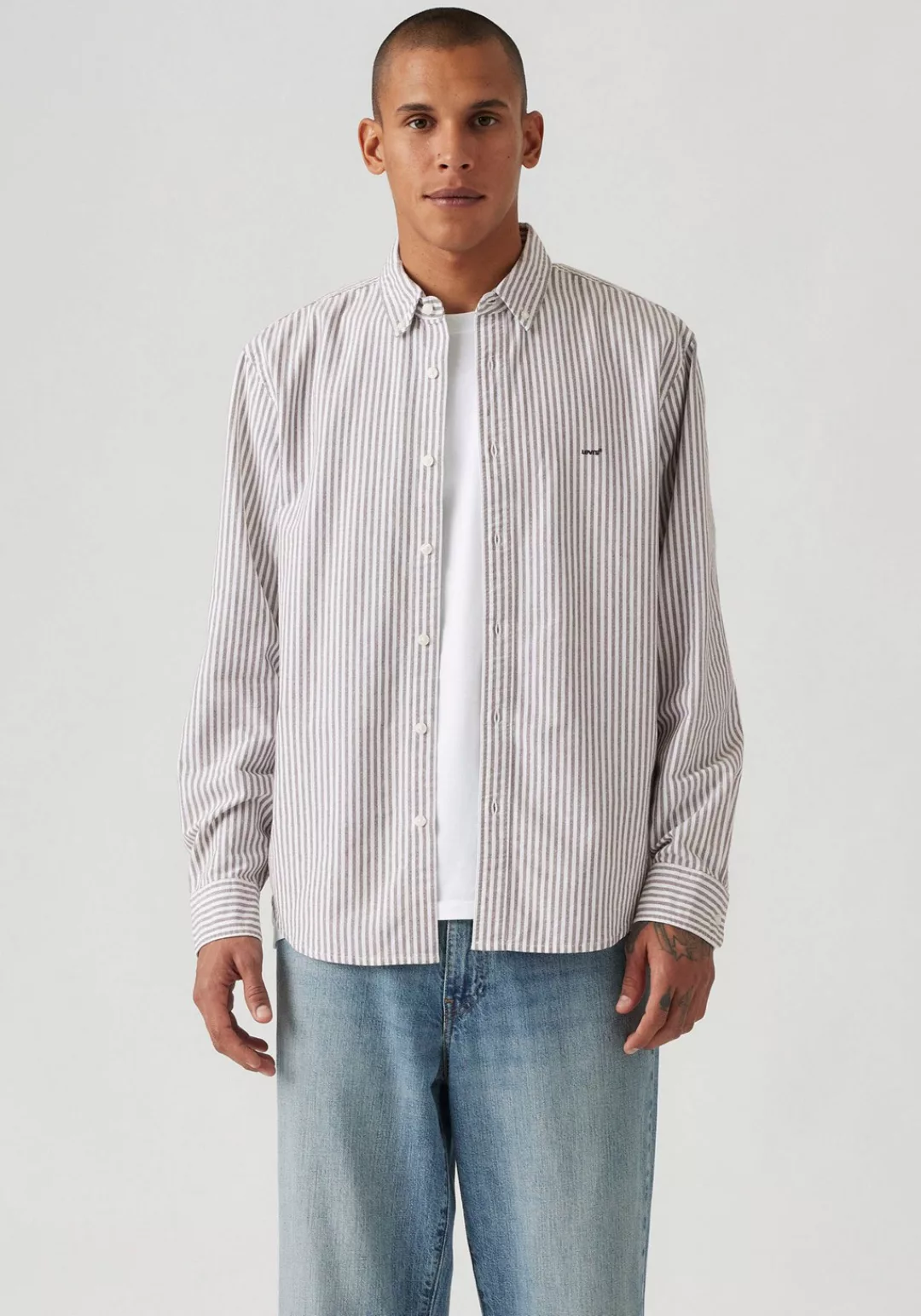 Levis Langarmhemd "AUTHENTIC BUTTON DOWN", mit Ton-in-Ton Logostickerei auf günstig online kaufen