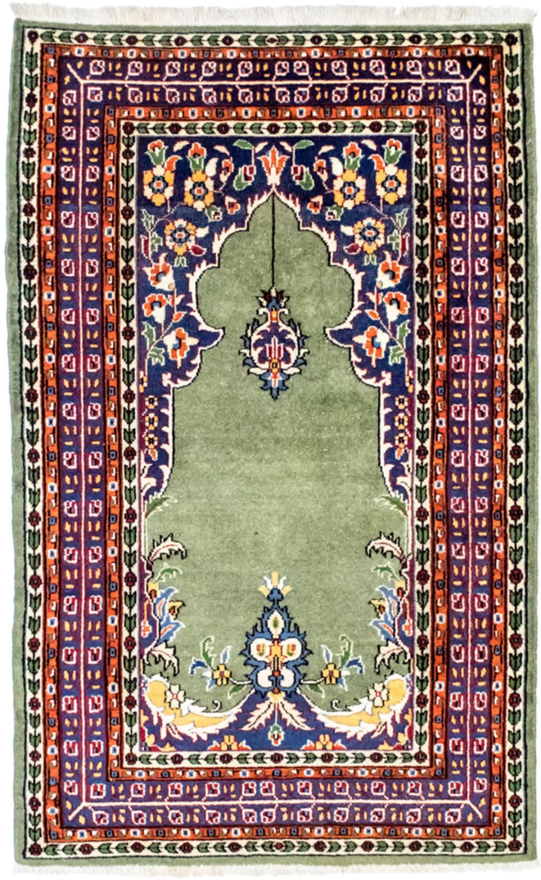 morgenland Wollteppich »Isfahan Teppich handgeknüpft grün«, rechteckig, han günstig online kaufen