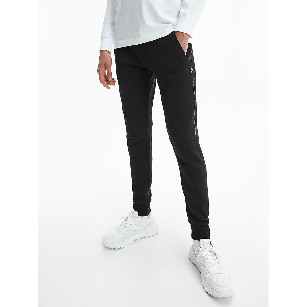Calvin Klein Jeans Repeat Logo Hosen Mit Hoher Taille S Ck Black günstig online kaufen