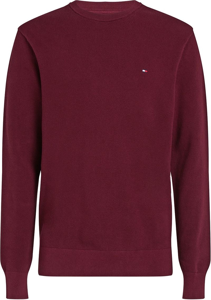 Tommy Hilfiger Structure Pullover Bordeaux Rot - Größe L günstig online kaufen