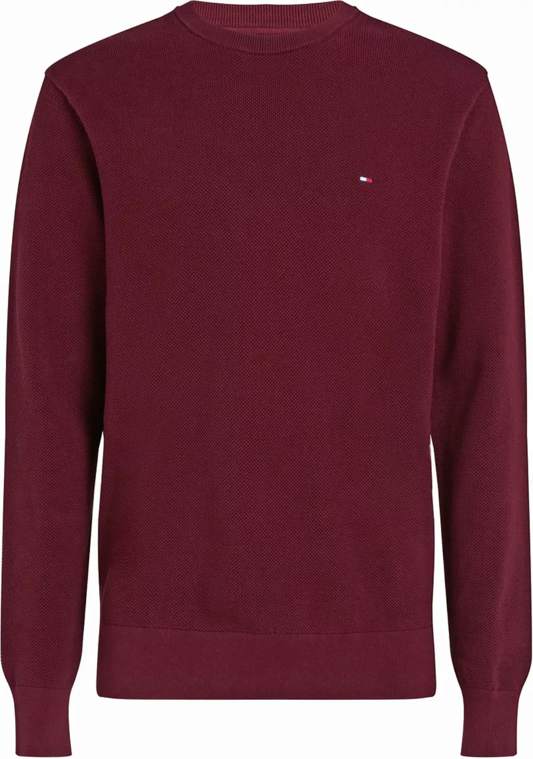 Tommy Hilfiger Structure Pullover Bordeaux Rot - Größe XL günstig online kaufen