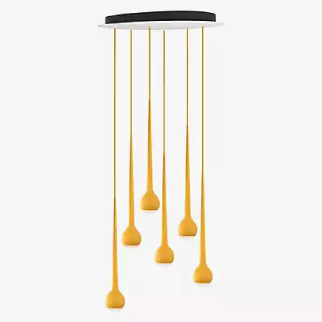 Grau Falling Sun Pendelleuchte LED Cluster - 6-flammig, orange - 600 cm günstig online kaufen