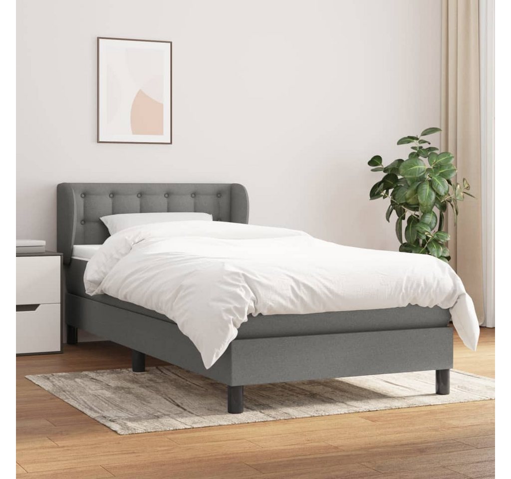 vidaXL Boxspringbett Boxspringbett mit Matratze Schwarz 100x200 cm Stoff Be günstig online kaufen