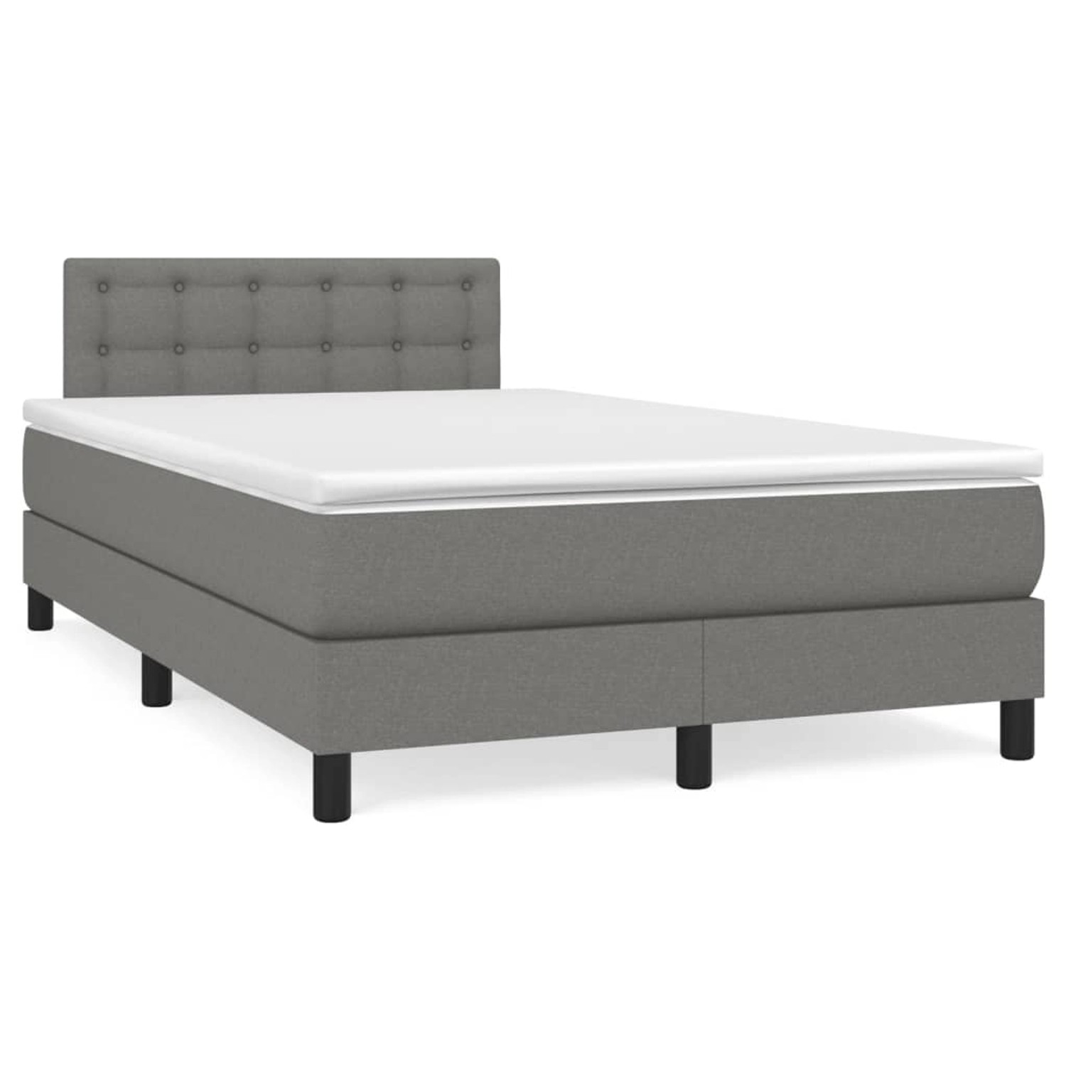 vidaXL Boxspringbett Boxspringbett mit Matratze Schwarz 120x200 cm Stoff Be günstig online kaufen