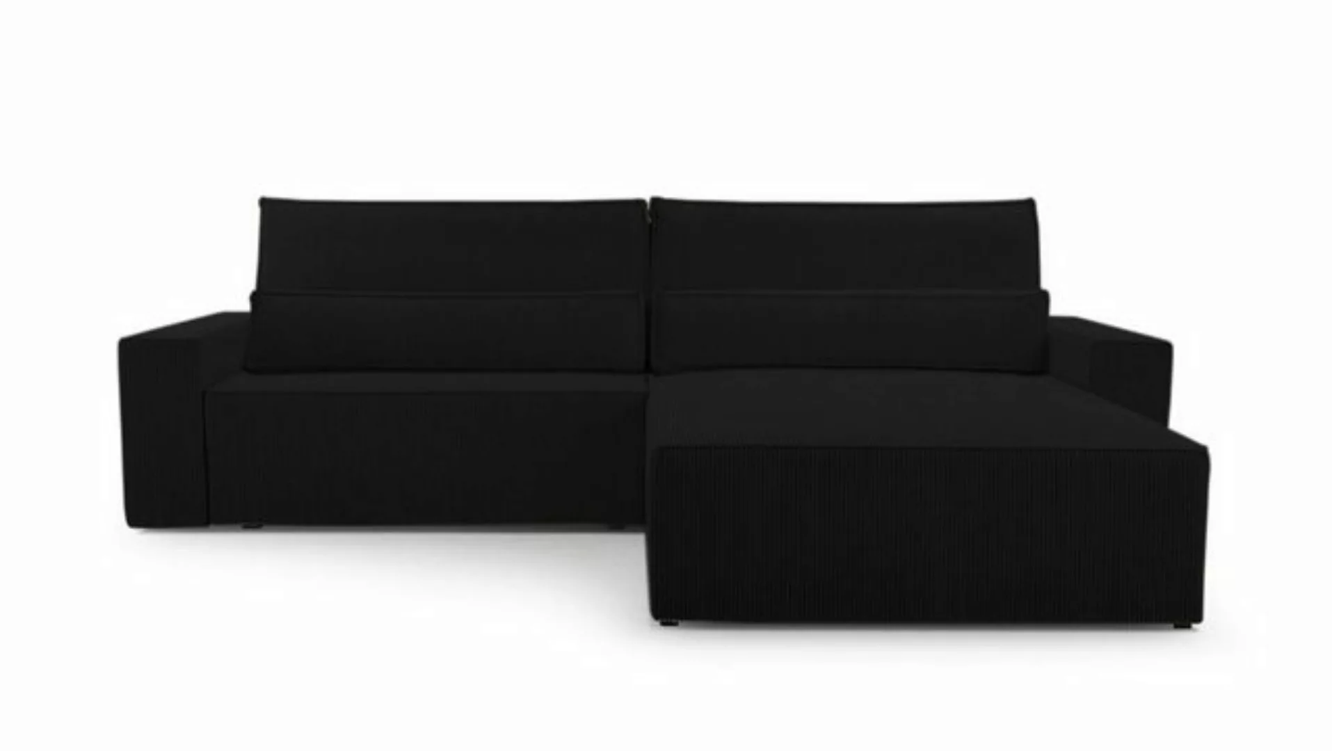 MOEBLO Ecksofa aus Cord DENVER L, Ottomane beidseitig montierbar Couch Cord günstig online kaufen