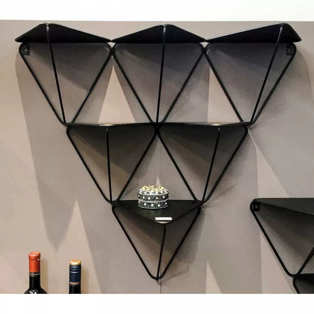 Dreieckige Regale aus Metall Schwarz (2er Set) günstig online kaufen