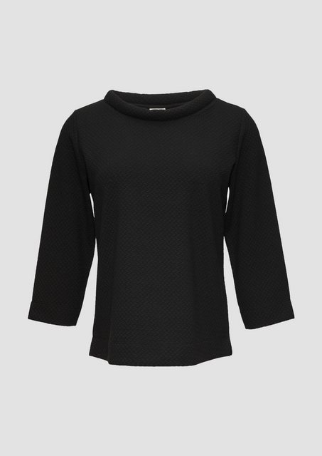 s.Oliver BLACK LABEL 3/4-Arm-Shirt Weiches Sweatshirt mit Musterstruktur günstig online kaufen