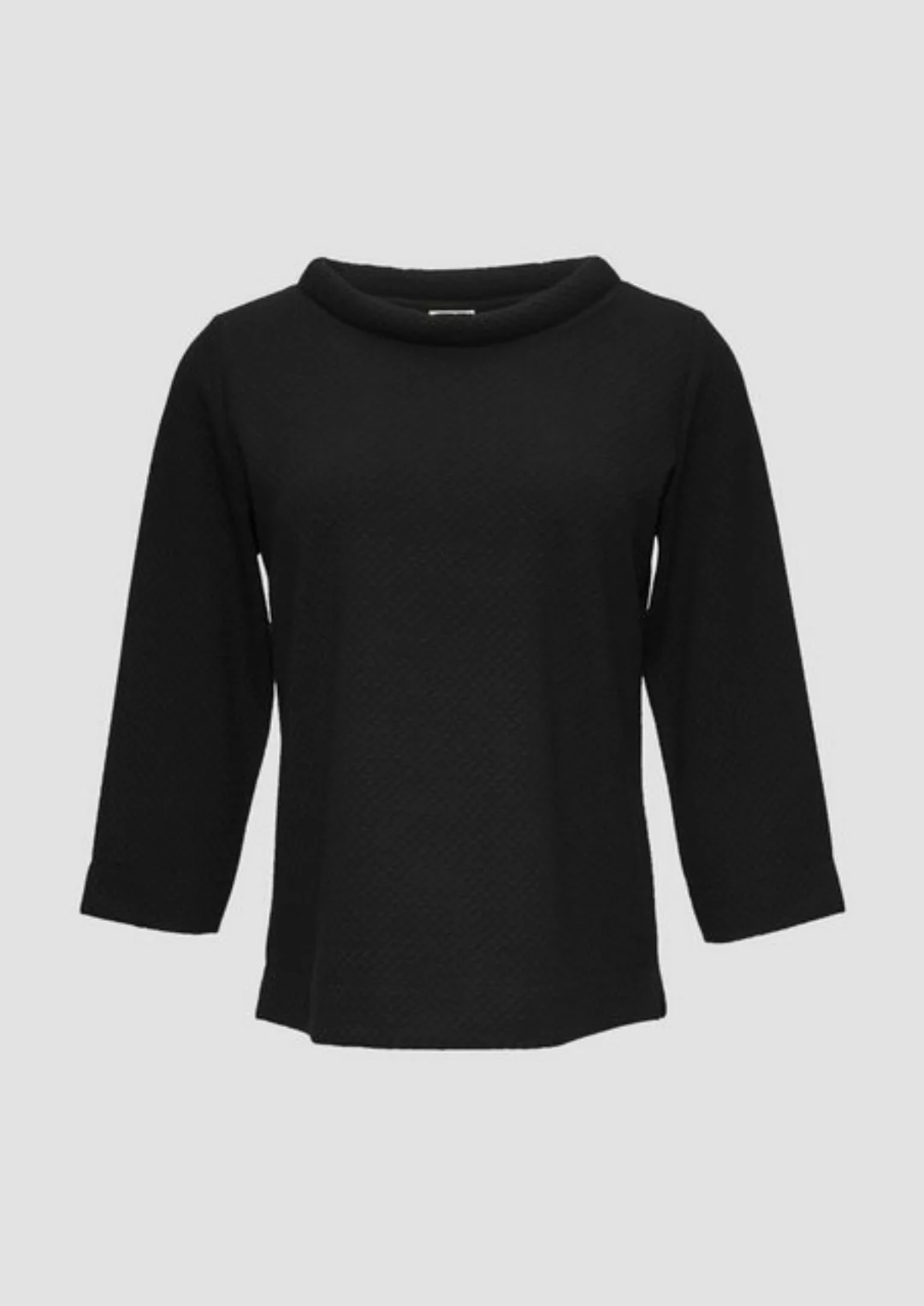 s.Oliver BLACK LABEL 3/4-Arm-Shirt Strukturiertes Sweatshirt mit Rundhalsau günstig online kaufen