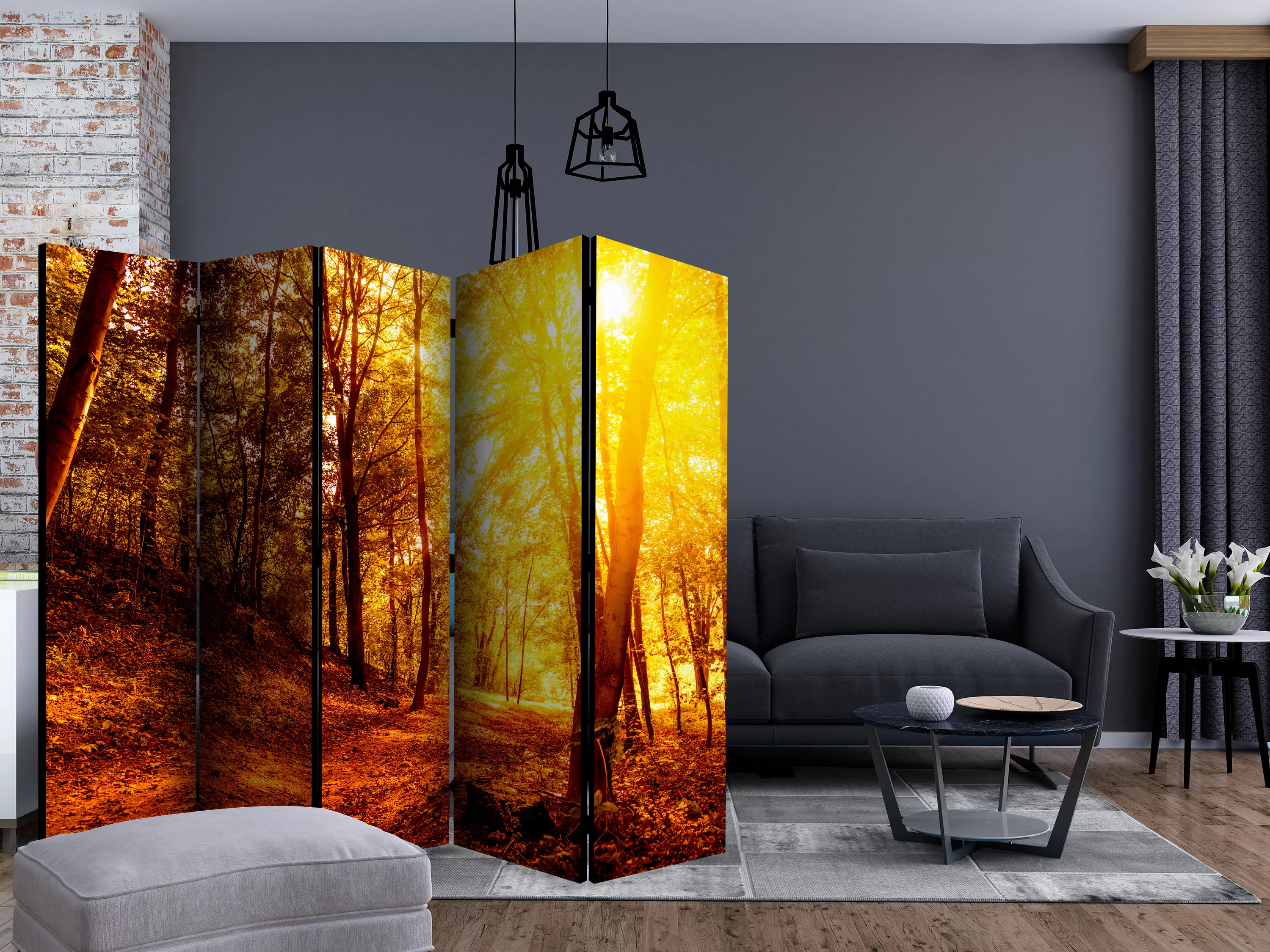 5-teiliges Paravent - Autumn Walk Ii [room Dividers] günstig online kaufen