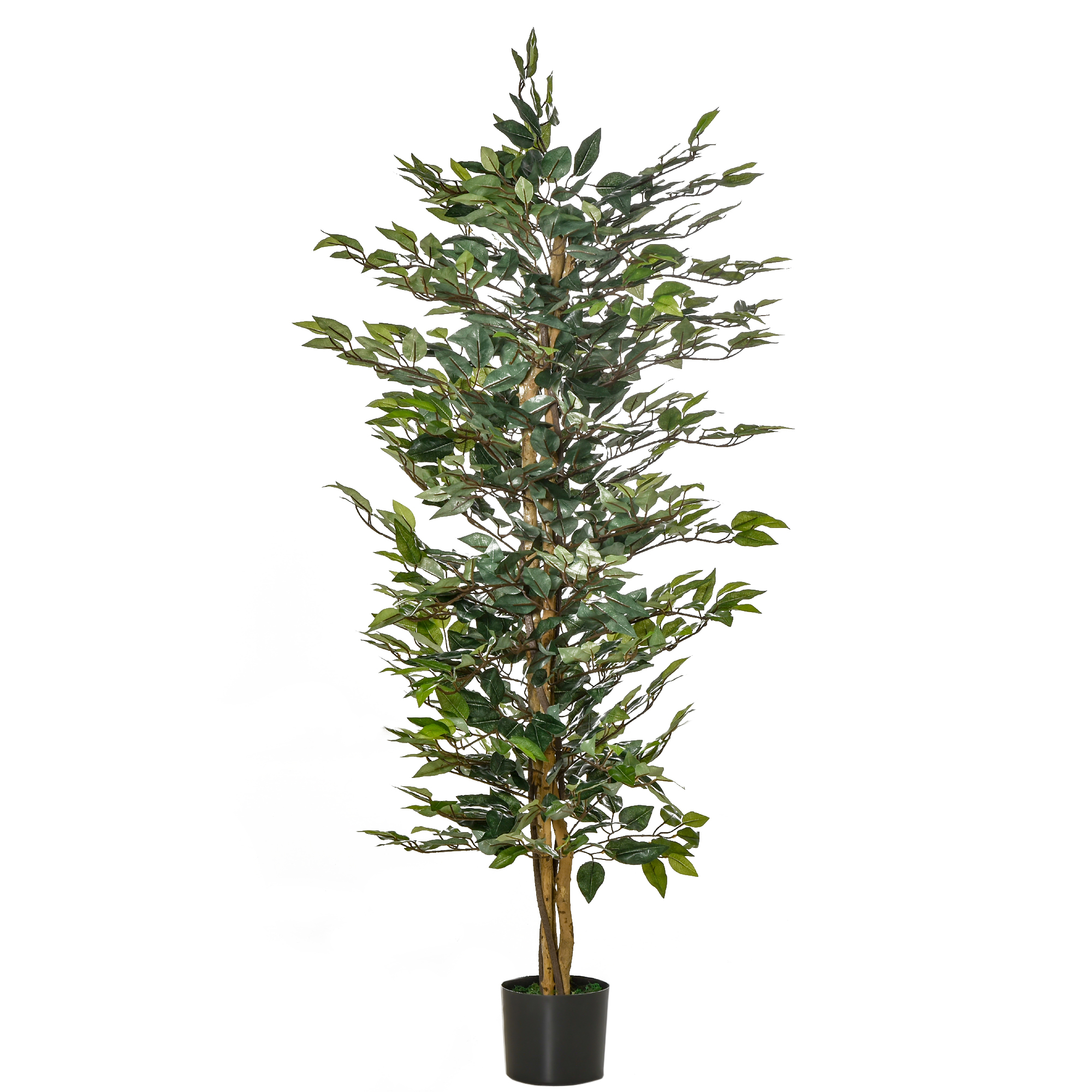 HOMCOM künstlicher Ficus-Baum Dekorative Kunstpflanze 150 cm für Innen und günstig online kaufen