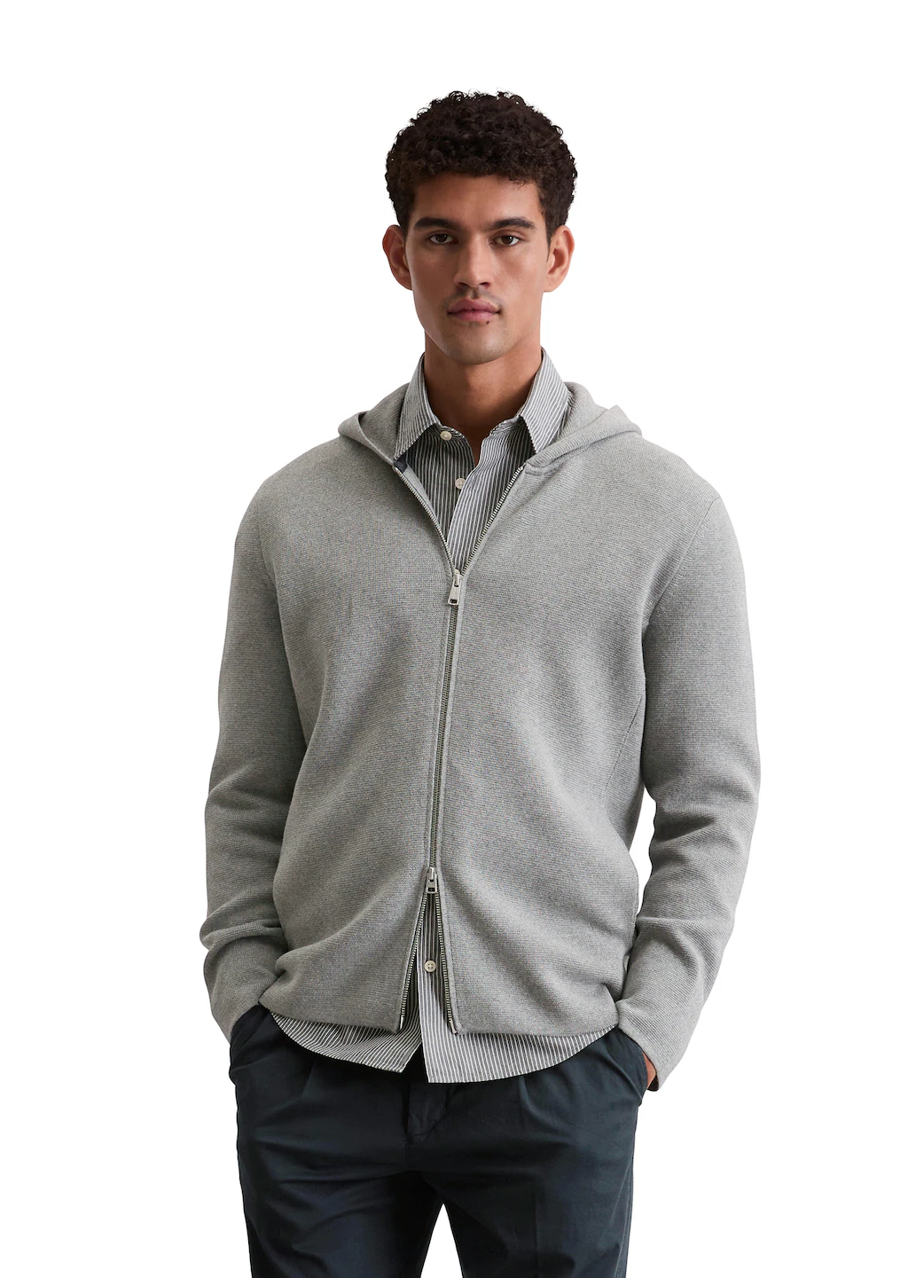 Marc OPolo Kapuzenstrickjacke, mit Zwei-Wege-Reißverschluss günstig online kaufen