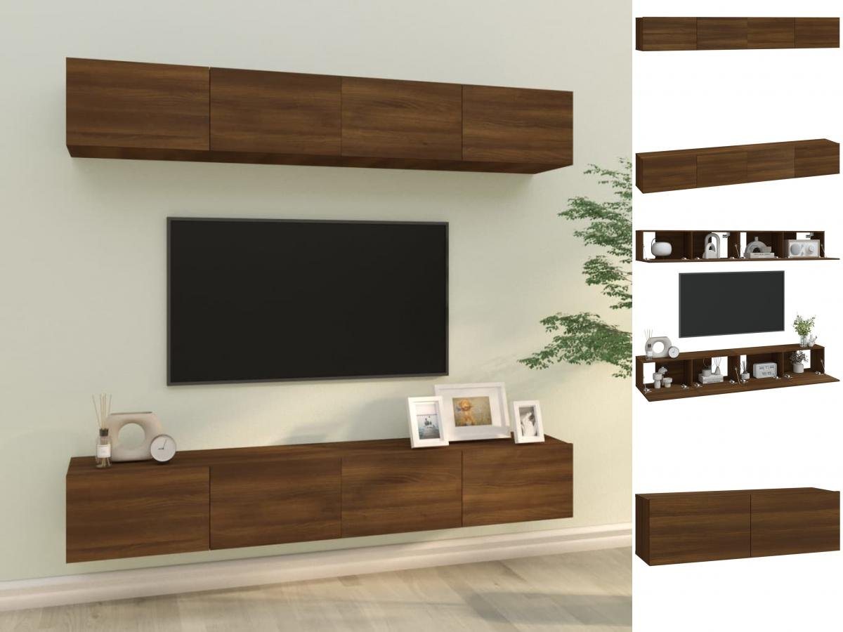 vidaXL Kleiderschrank TV-Wandschränke 4 Stk Braun Eiche 100x30x30 cm Wandsc günstig online kaufen