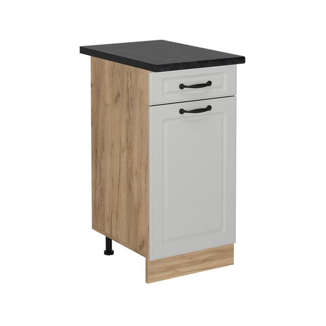 Vicco Unterschrank R-Line, Weiß Landhaus/Goldkraft Eiche, 40 cm, AP Anthraz günstig online kaufen