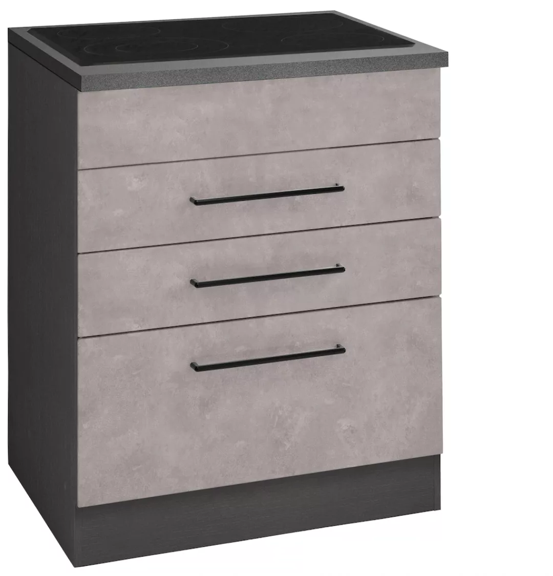 KOCHSTATION Kochfeldumbauschrank "KS-Tulsa", 60 cm breit, 2 Schubladen, 1 g günstig online kaufen
