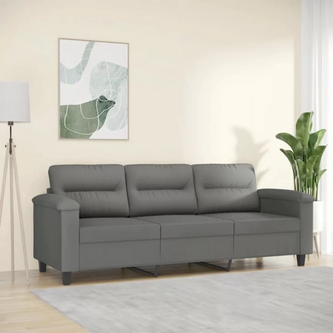 vidaXL Sofa 3-Sitzer-Sofa Dunkelgrau 180 cm Mikrofasergewebe günstig online kaufen