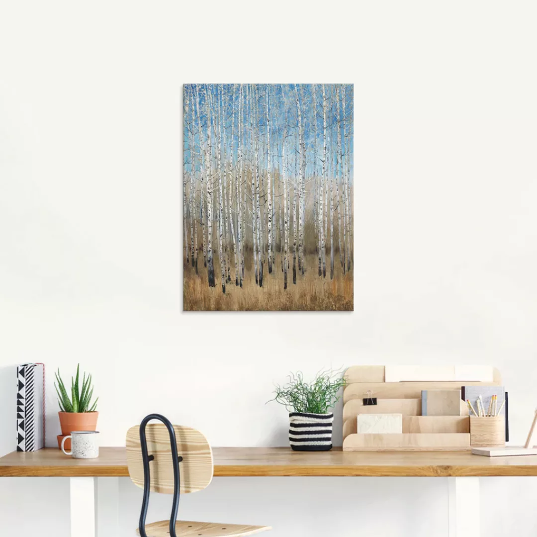 Artland Glasbild "Staubige blaue Birken II", Wald, (1 St.), in verschiedene günstig online kaufen