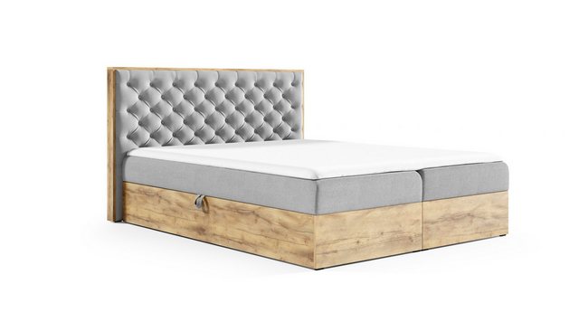 Schlaffabrik Boxspringbett WOOD 4 (Twist 23), inkl. Matratze, Topper, LED, günstig online kaufen