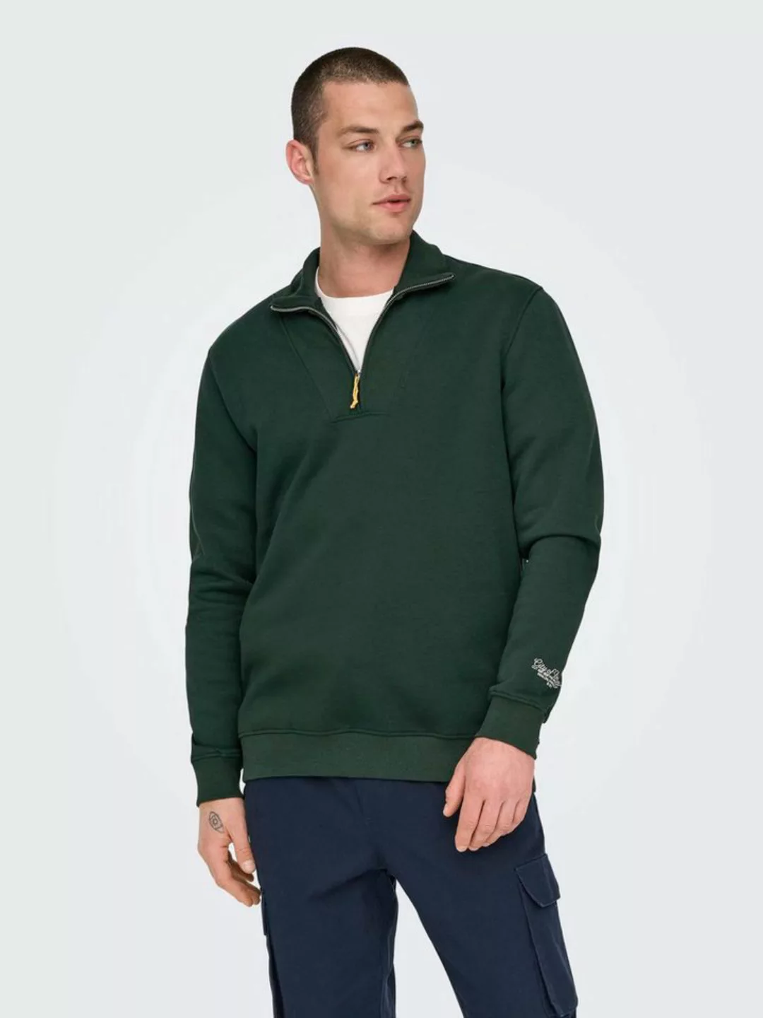 ONLY & SONS Sweatshirt Sweatshirt Reißverschluss Hoch geschlossen 7863 in G günstig online kaufen