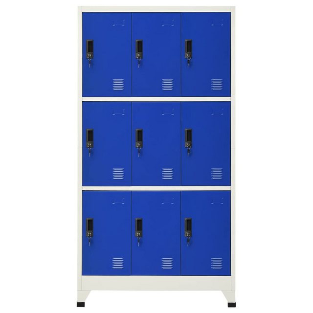 vidaXL Mehrzweckschrank Schließfachschrank Grau und Blau 90x45x180 cm Stahl günstig online kaufen