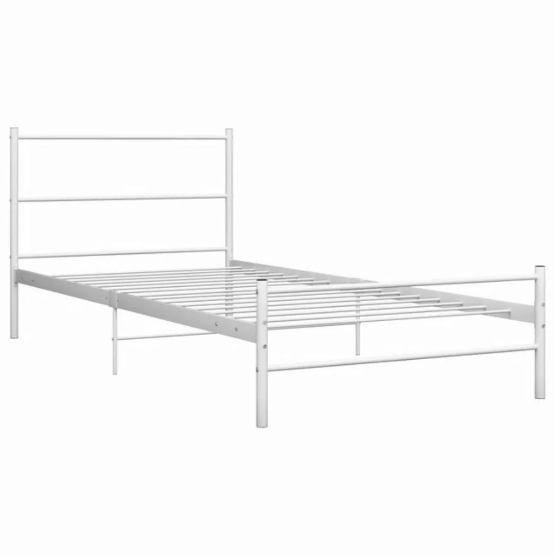 furnicato Bettgestell Weiß Metall 100 × 200 cm (1-tlg) günstig online kaufen