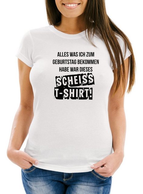 MoonWorks Print-Shirt Damen T-Shirt Alles was ich zum Geburtstag bekommen h günstig online kaufen