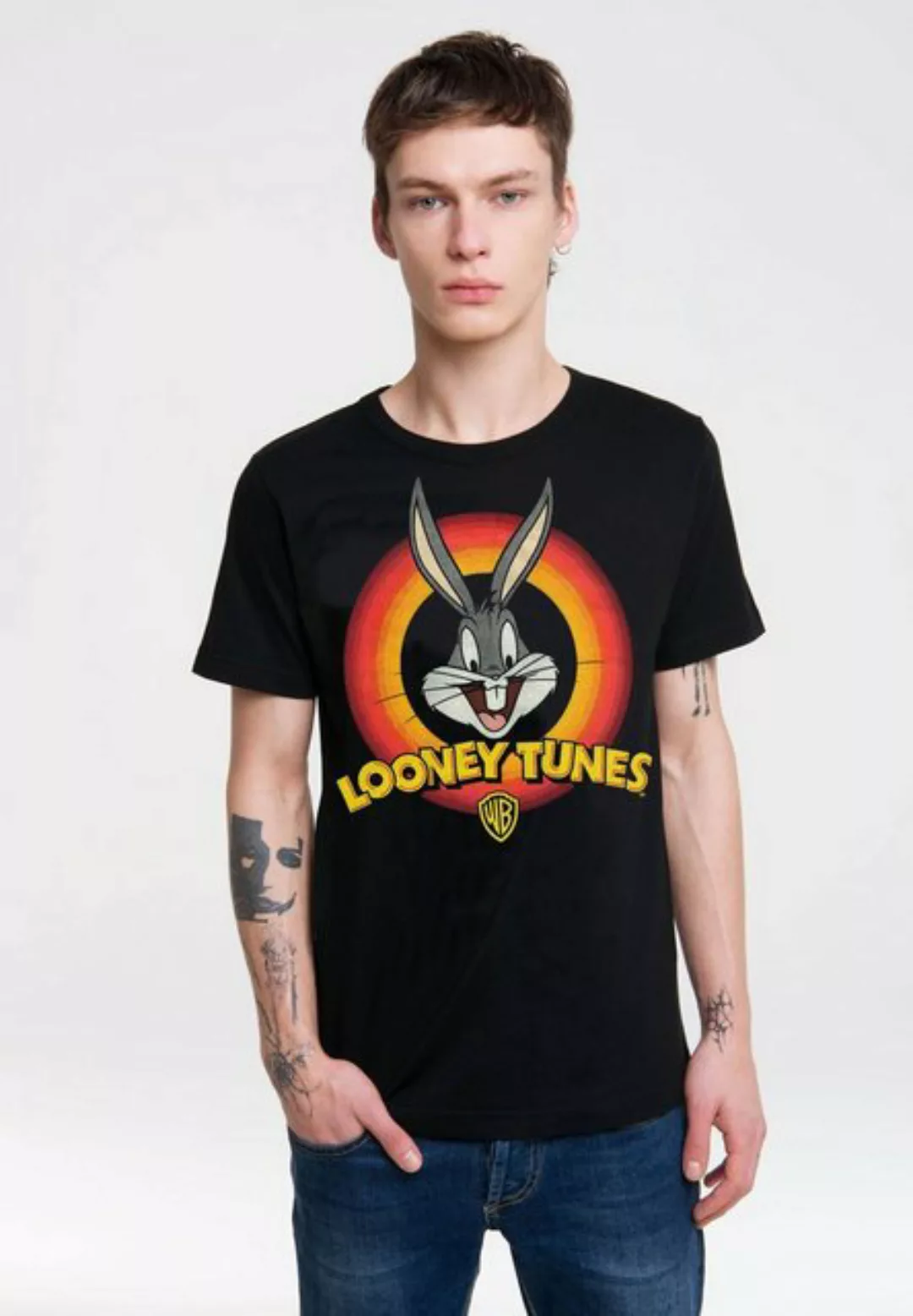 LOGOSHIRT T-Shirt Looney Tunes - Bugs Bunny Logo mit coolem Logo-Print günstig online kaufen
