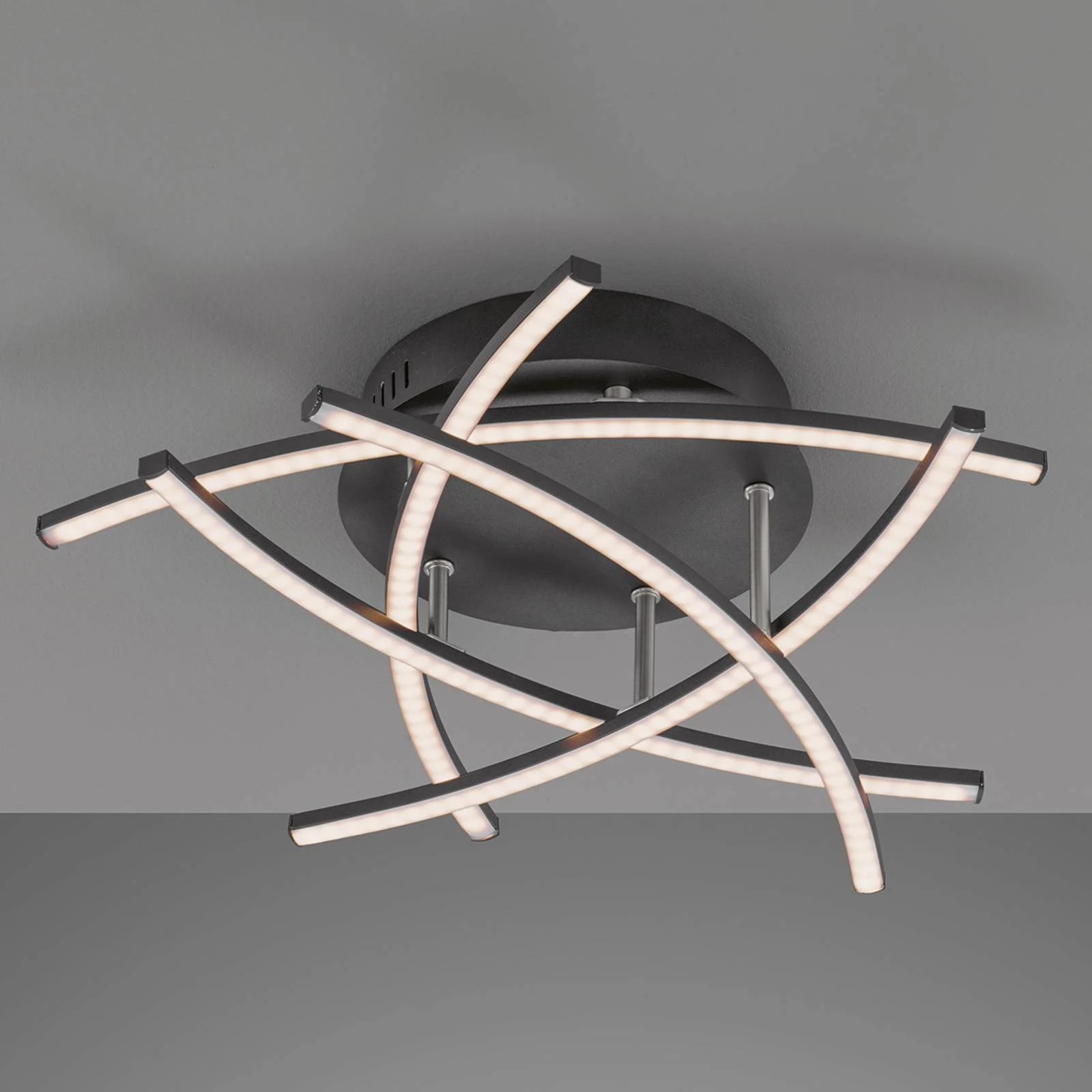 LED-Deckenlampe Cross Tunable White, 5-fl, schwarz günstig online kaufen